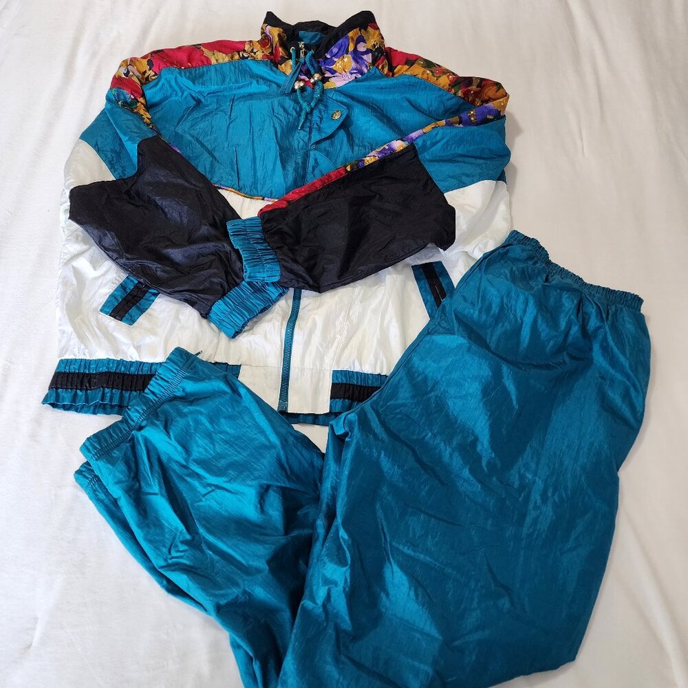 ✨ VTG 90s River Edge Sport Floral Tracksuit Set | Size XL ✨